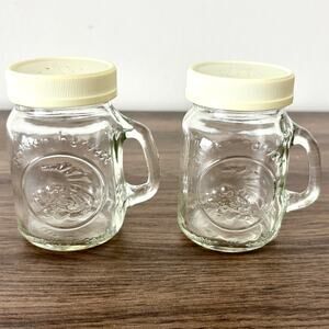 Vintage Golden Harvest Ball Mason Jar Glass Salt and Pepper Shakers Pack of 2